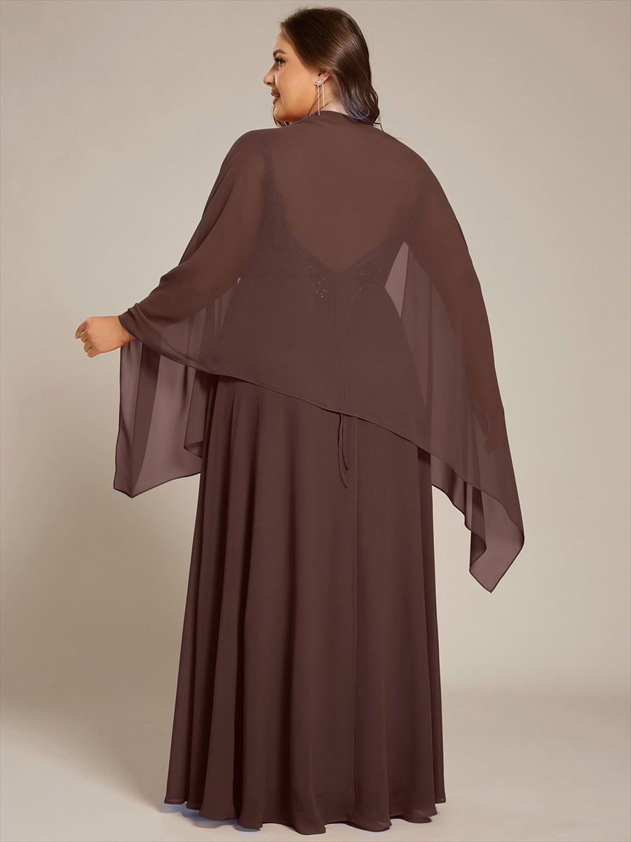 Elegante Chiffon-Stola für besondere Anlässe #Farbe_Schokoladenbraun