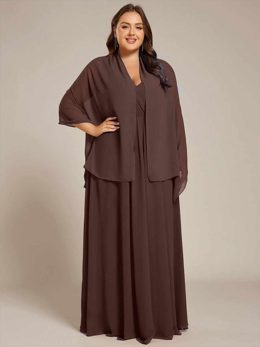 Elegante Chiffon-Stola für besondere Anlässe #Farbe_Schokoladenbraun