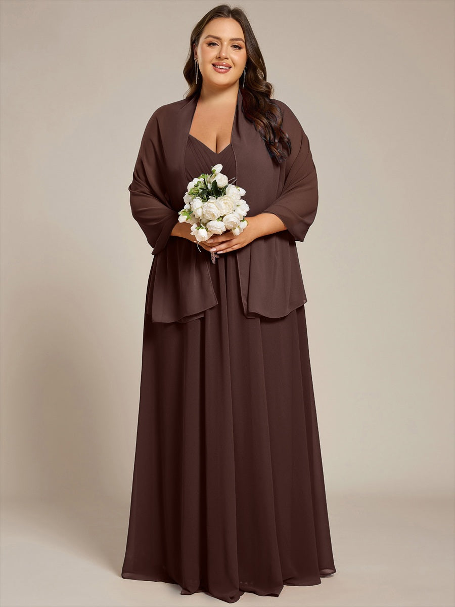 Elegante Chiffon-Stola für besondere Anlässe #Farbe_Schokoladenbraun