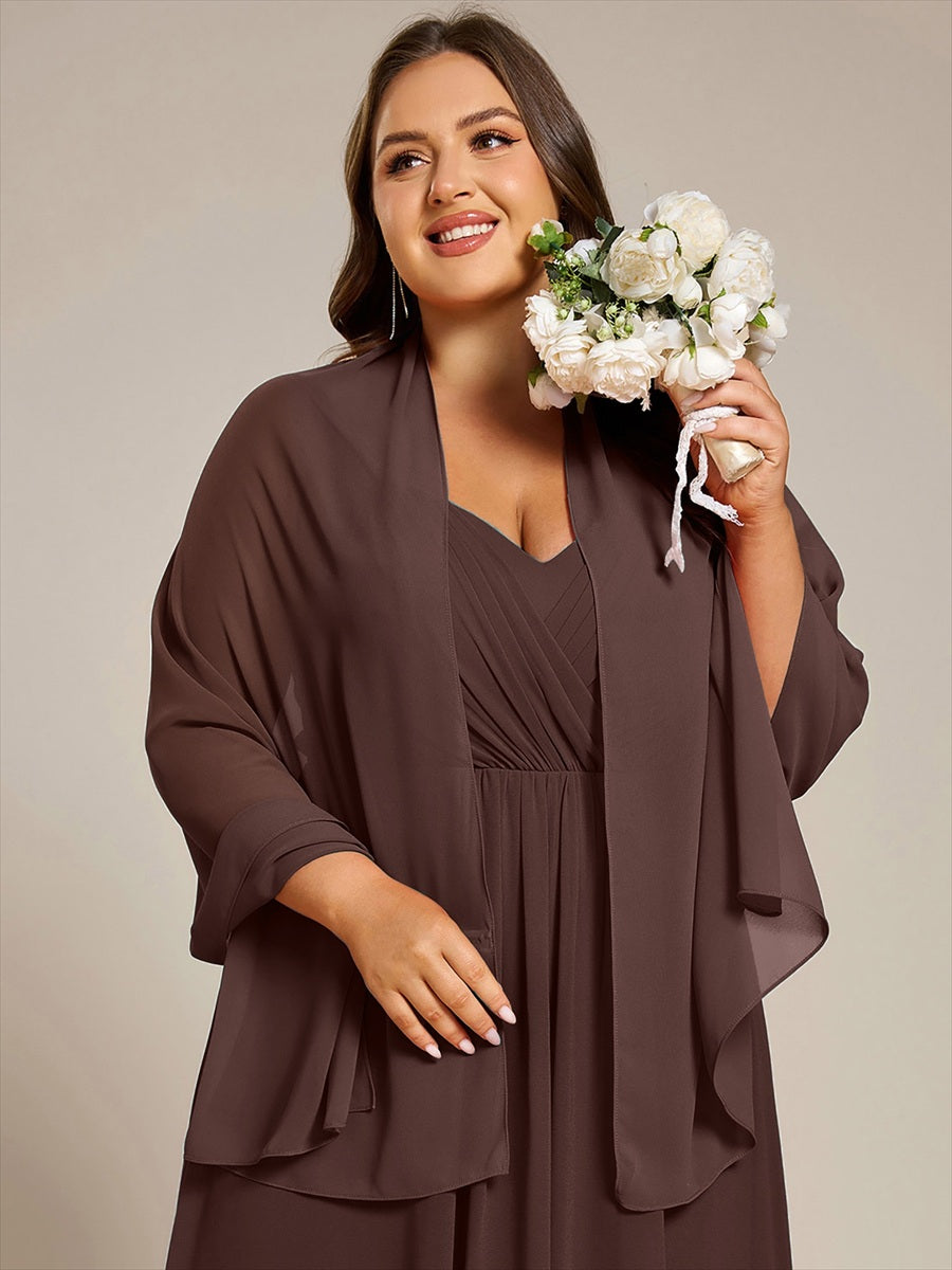 Elegante Chiffon-Stola für besondere Anlässe #Farbe_Schokoladenbraun