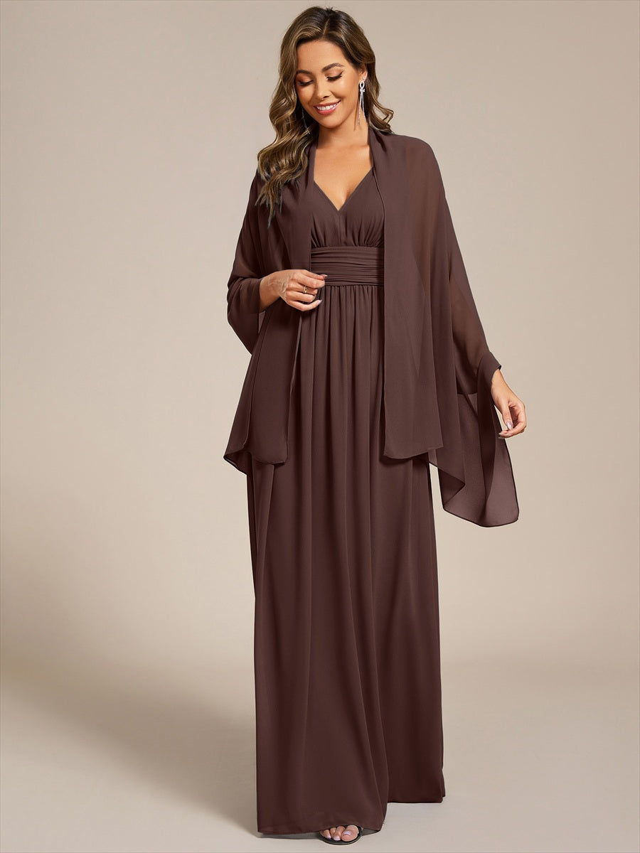 Elegante Chiffon-Stola für besondere Anlässe #Farbe_Schokoladenbraun