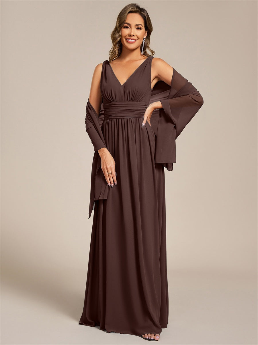 Elegante Chiffon-Stola für besondere Anlässe #Farbe_Schokoladenbraun