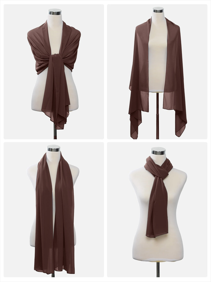 Elegante Chiffon-Stola für besondere Anlässe #Farbe_Schokoladenbraun