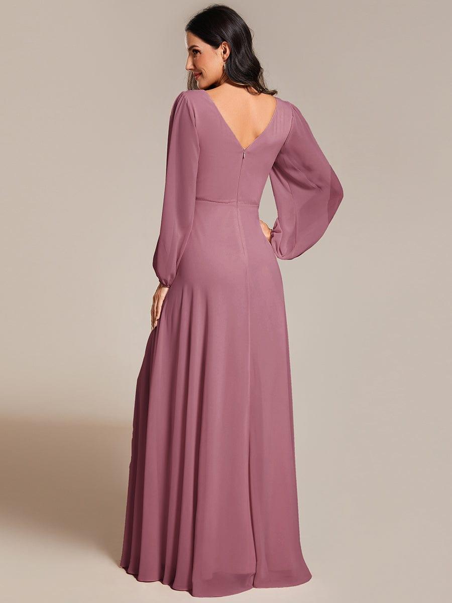 Glitzerndes A-Linien-Abendkleid mit Empire-Taille und langen Laternen?rmeln #farbe_Orchid Glitzerndes A-Linien-Abendkleid mit Empire-Taille und langen Laternen?rmeln #farbe_Orchid