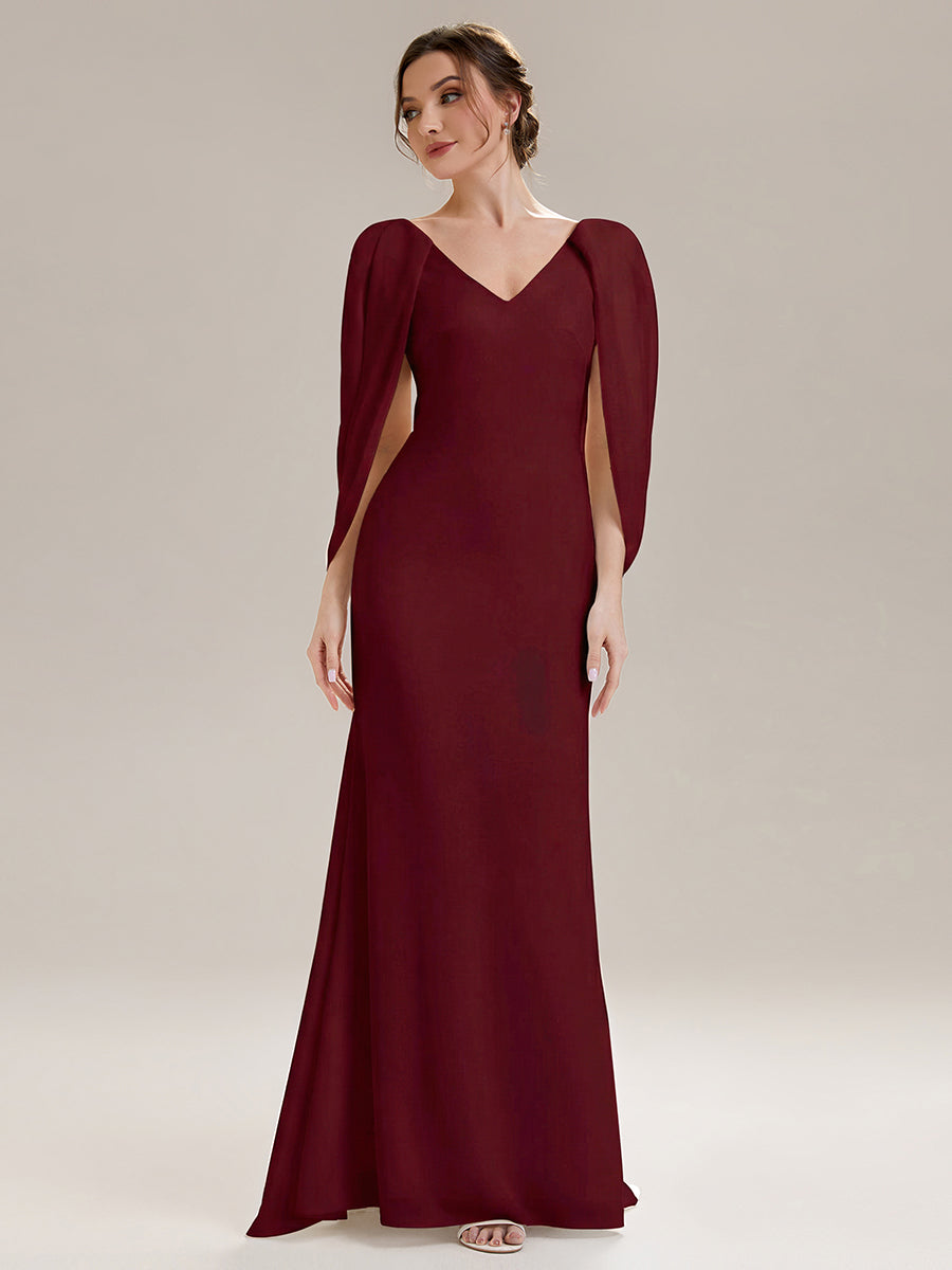 Maxi Tie-Front Und Rückenfreies Kleid Mit Tiefem V-Ausschnitt Im Meerjungfrau Stil Aus Strick #Farbe_Burgunderrot