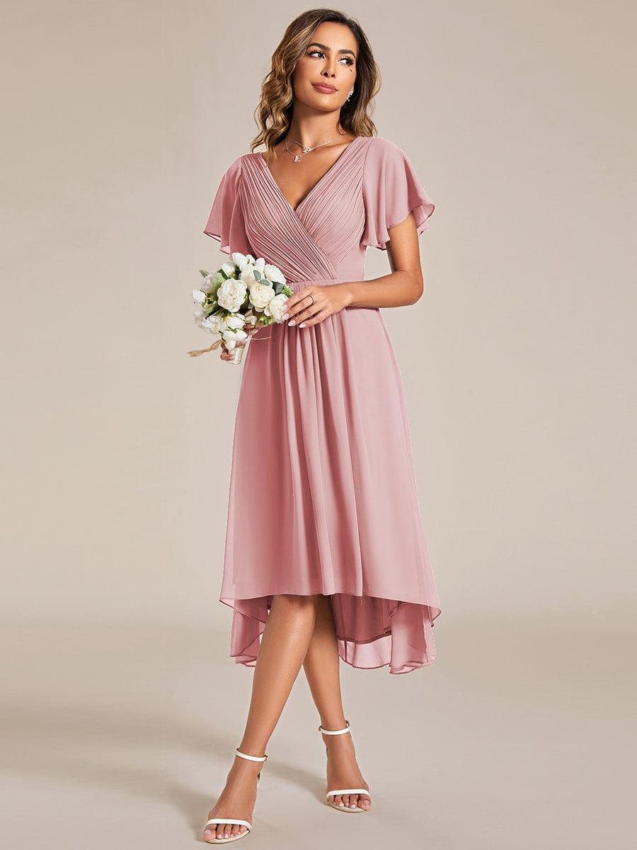 Glitzerndes A-Linien-Abendkleid mit Empire-Taille und langen Laternen?rmeln #farbe_Dusty Rose
