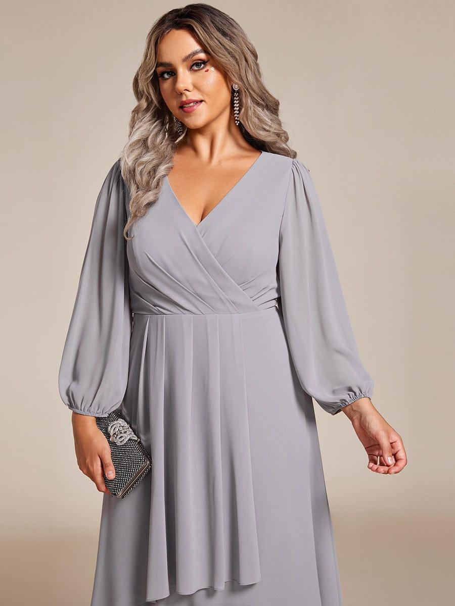 Glitzerndes A-Linien-Abendkleid mit Empire-Taille und langen Laternen?rmeln #farbe_Navy Blau Glitzerndes A-Linien-Abendkleid mit Empire-Taille und langen Laternen?rmeln #farbe_Navy Blau