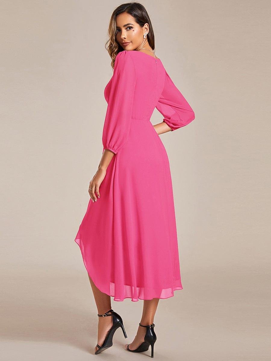 Glitzerndes A-Linien-Abendkleid mit Empire-Taille und langen Laternen?rmeln #farbe_Heisses Rosa Glitzerndes A-Linien-Abendkleid mit Empire-Taille und langen Laternen?rmeln #farbe_Heisses Rosa