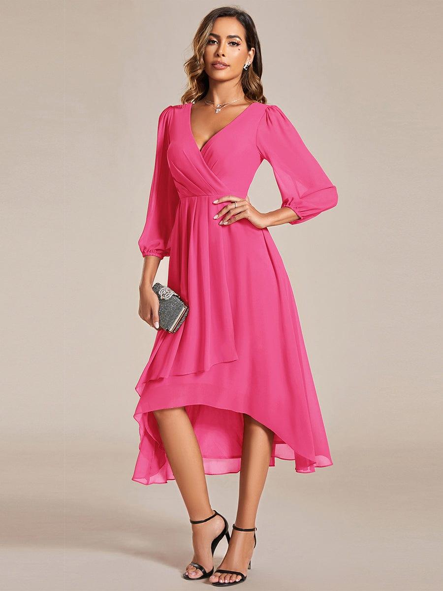 Glitzerndes A-Linien-Abendkleid mit Empire-Taille und langen Laternen?rmeln #farbe_Heisses Rosa Glitzerndes A-Linien-Abendkleid mit Empire-Taille und langen Laternen?rmeln #farbe_Heisses Rosa