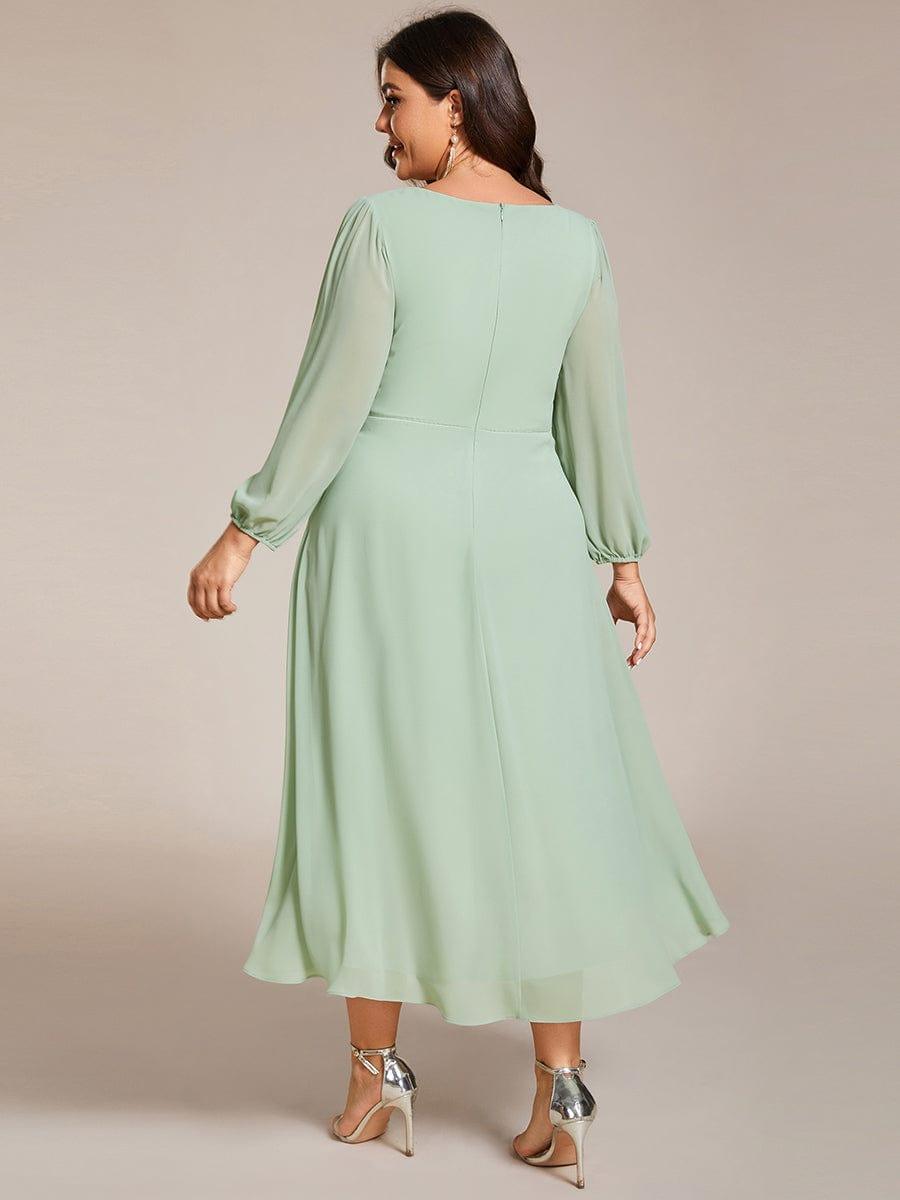 Glitzerndes A-Linien-Abendkleid mit Empire-Taille und langen Laternen?rmeln #farbe_Mint Gruen Glitzerndes A-Linien-Abendkleid mit Empire-Taille und langen Laternen?rmeln #farbe_Mint Gruen
