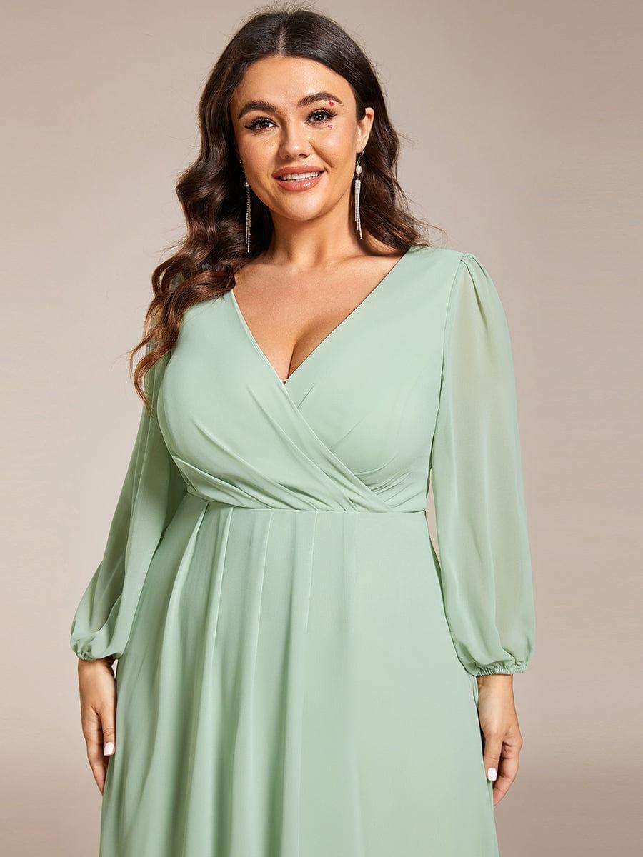 Glitzerndes A-Linien-Abendkleid mit Empire-Taille und langen Laternen?rmeln #farbe_Mint Gruen Glitzerndes A-Linien-Abendkleid mit Empire-Taille und langen Laternen?rmeln #farbe_Mint Gruen
