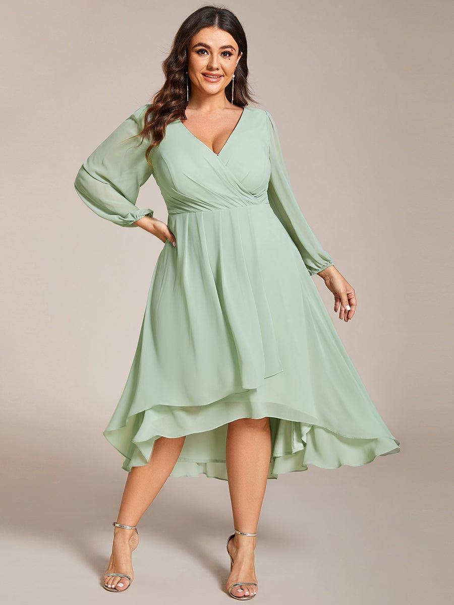 Glitzerndes A-Linien-Abendkleid mit Empire-Taille und langen Laternen?rmeln #farbe_Mint Gruen Glitzerndes A-Linien-Abendkleid mit Empire-Taille und langen Laternen?rmeln #farbe_Mint Gruen