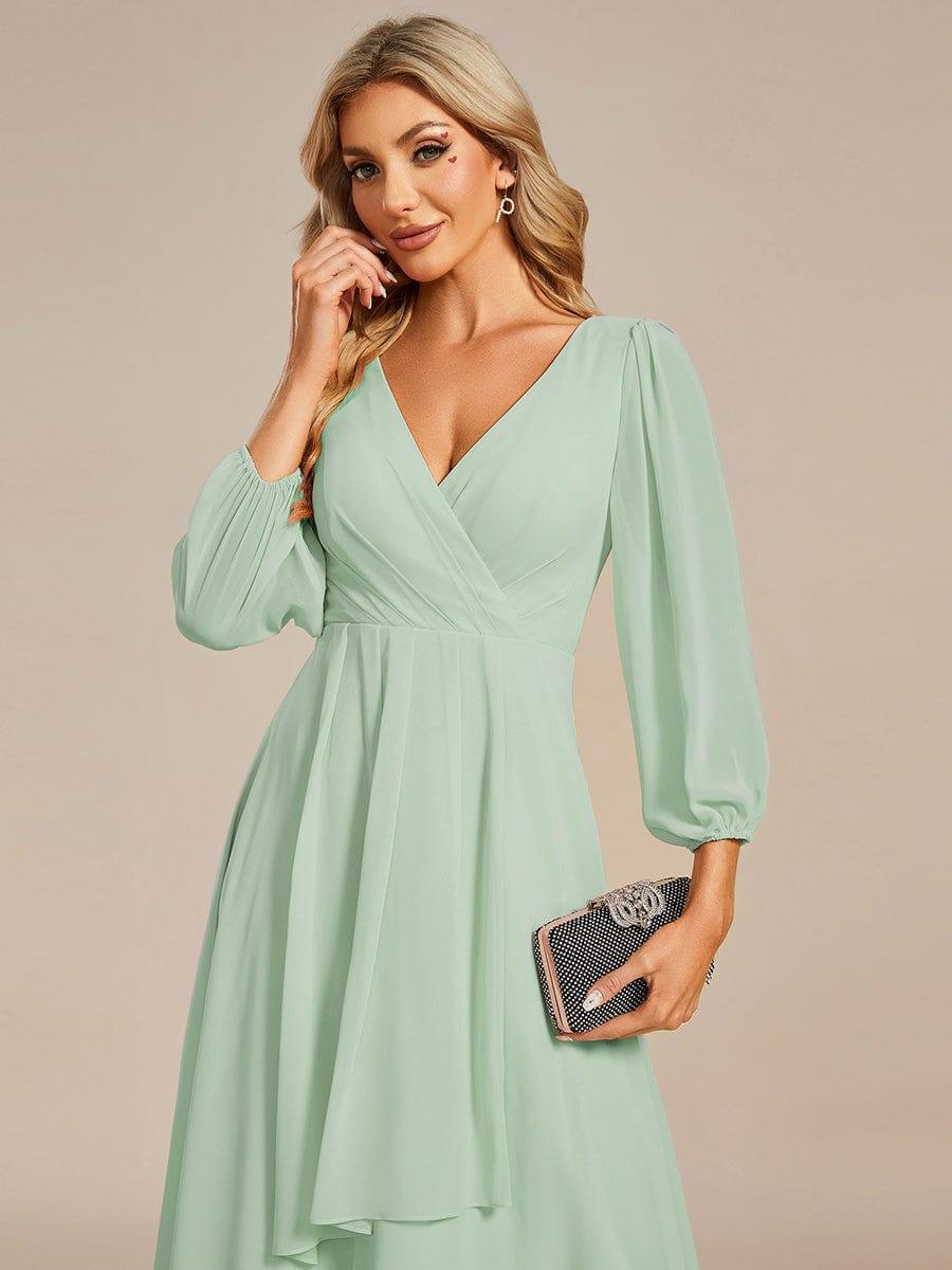 Glitzerndes A-Linien-Abendkleid mit Empire-Taille und langen Laternen?rmeln #farbe_Mint Gruen Glitzerndes A-Linien-Abendkleid mit Empire-Taille und langen Laternen?rmeln #farbe_Mint Gruen