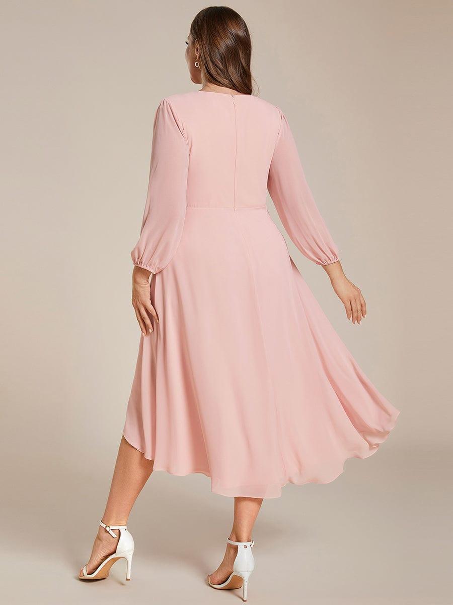 Glitzerndes A-Linien-Abendkleid mit Empire-Taille und langen Laternen?rmeln #farbe_Rosa Glitzerndes A-Linien-Abendkleid mit Empire-Taille und langen Laternen?rmeln #farbe_Rosa