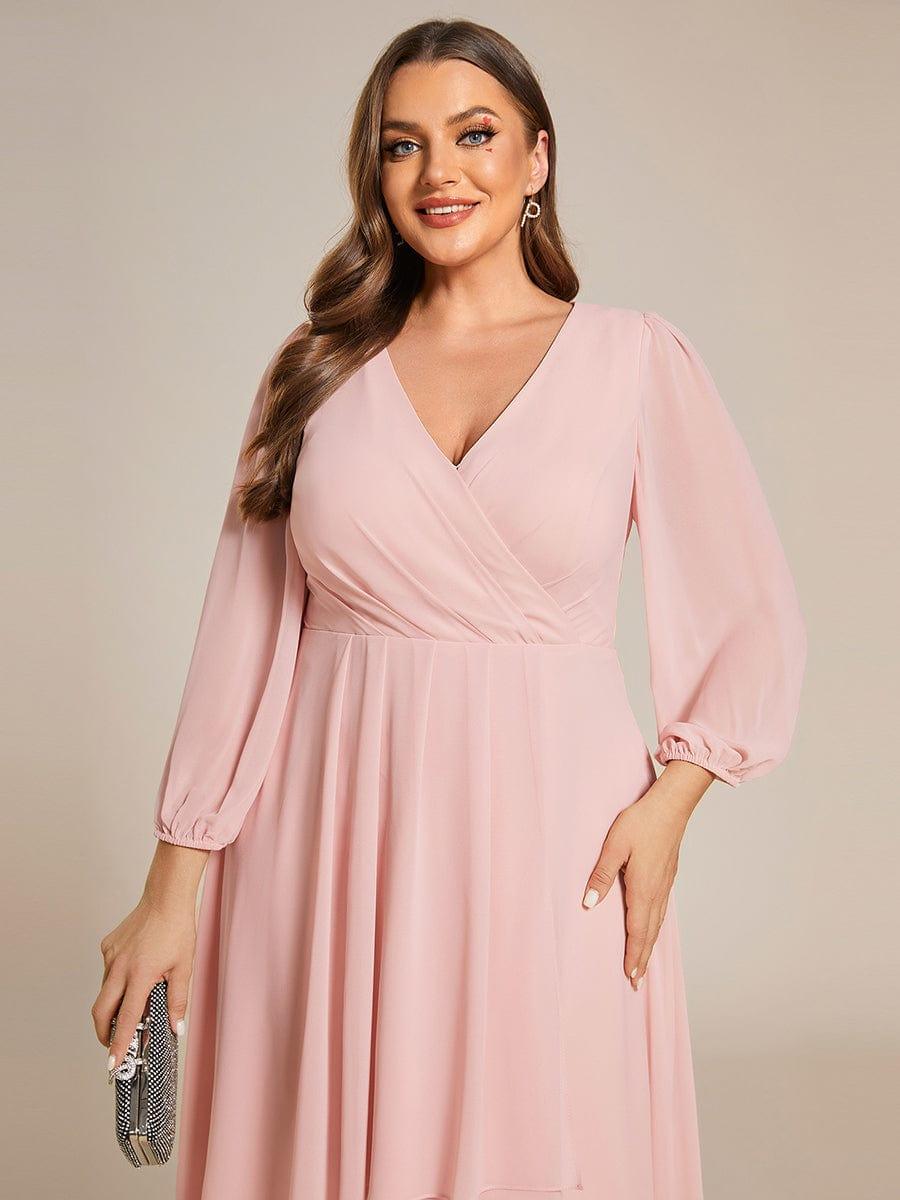 Glitzerndes A-Linien-Abendkleid mit Empire-Taille und langen Laternen?rmeln #farbe_Rosa Glitzerndes A-Linien-Abendkleid mit Empire-Taille und langen Laternen?rmeln #farbe_Rosa