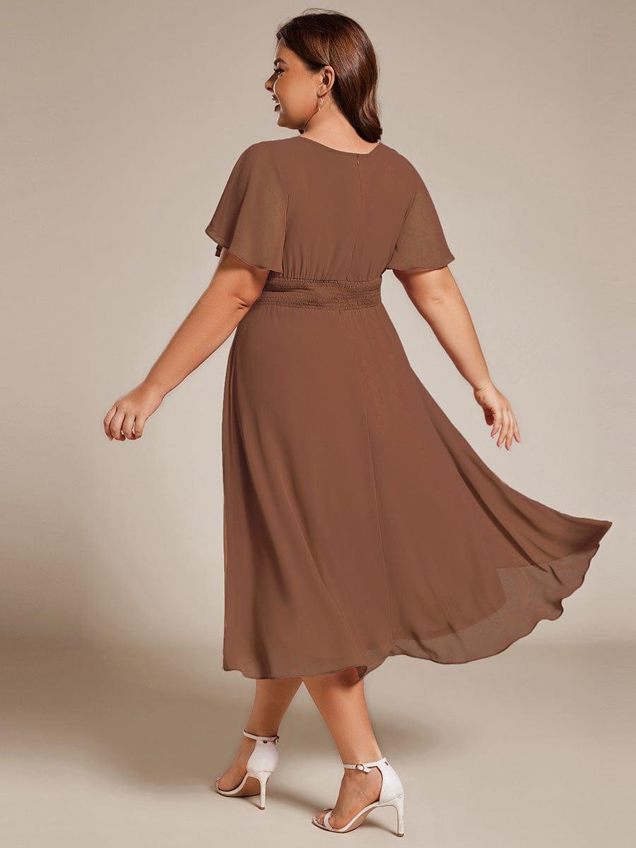 Glitzerndes A-Linien-Abendkleid mit Empire-Taille und langen Laternen?rmeln #farbe_Braun Glitzerndes A-Linien-Abendkleid mit Empire-Taille und langen Laternen?rmeln #farbe_Braun