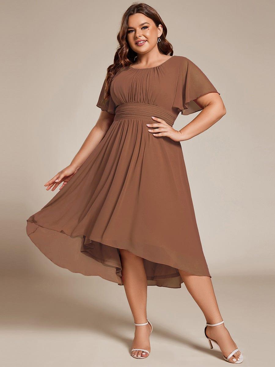 Glitzerndes A-Linien-Abendkleid mit Empire-Taille und langen Laternen?rmeln #farbe_Braun Glitzerndes A-Linien-Abendkleid mit Empire-Taille und langen Laternen?rmeln #farbe_Braun