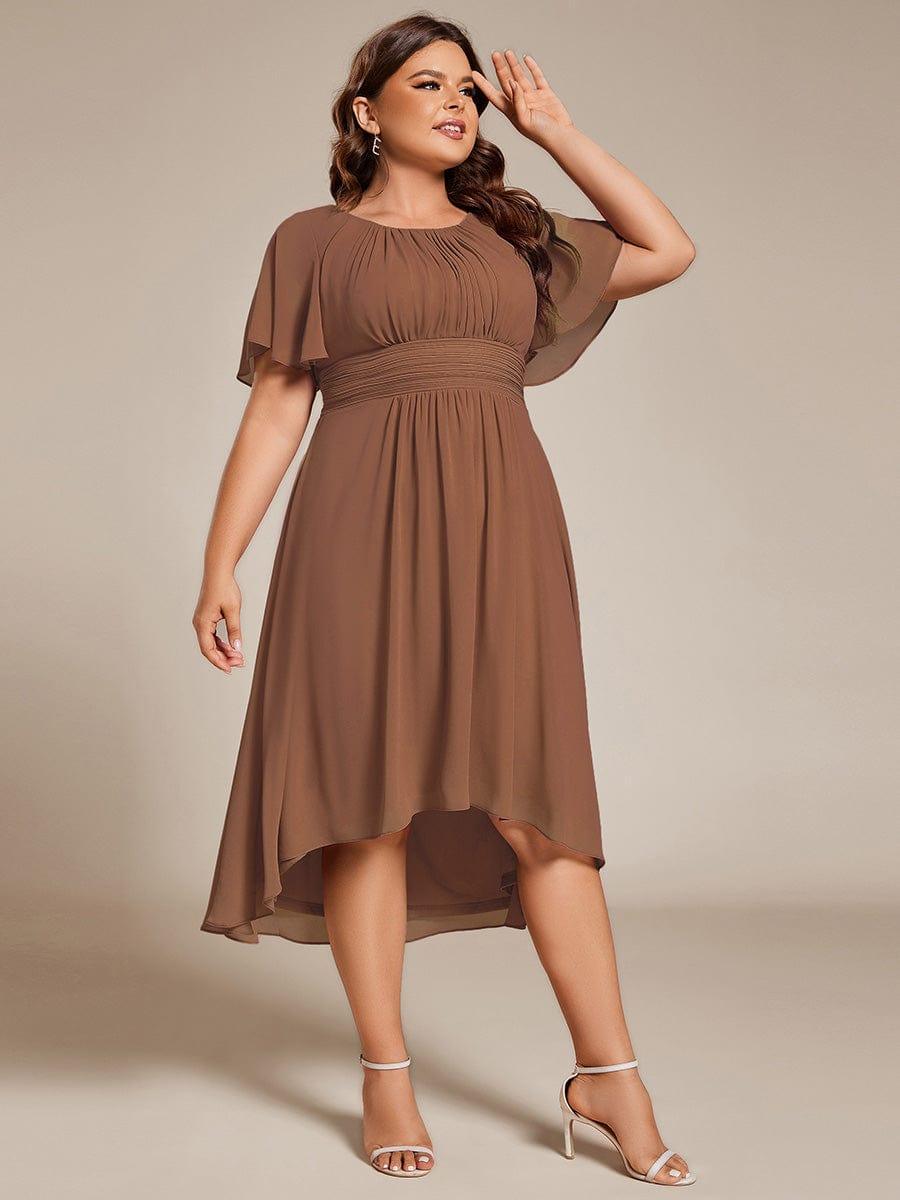 Glitzerndes A-Linien-Abendkleid mit Empire-Taille und langen Laternen?rmeln #farbe_Braun Glitzerndes A-Linien-Abendkleid mit Empire-Taille und langen Laternen?rmeln #farbe_Braun