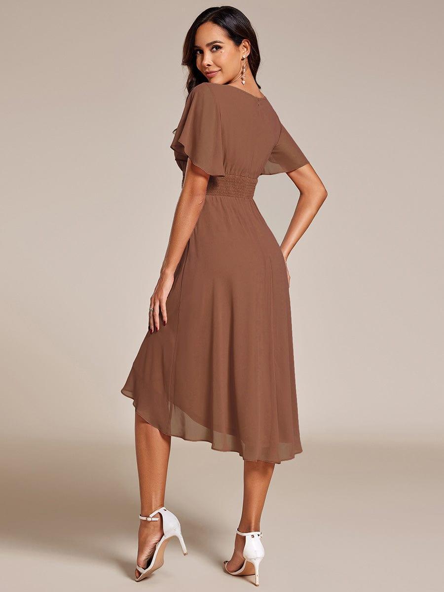 Glitzerndes A-Linien-Abendkleid mit Empire-Taille und langen Laternen?rmeln #farbe_Braun Glitzerndes A-Linien-Abendkleid mit Empire-Taille und langen Laternen?rmeln #farbe_Braun