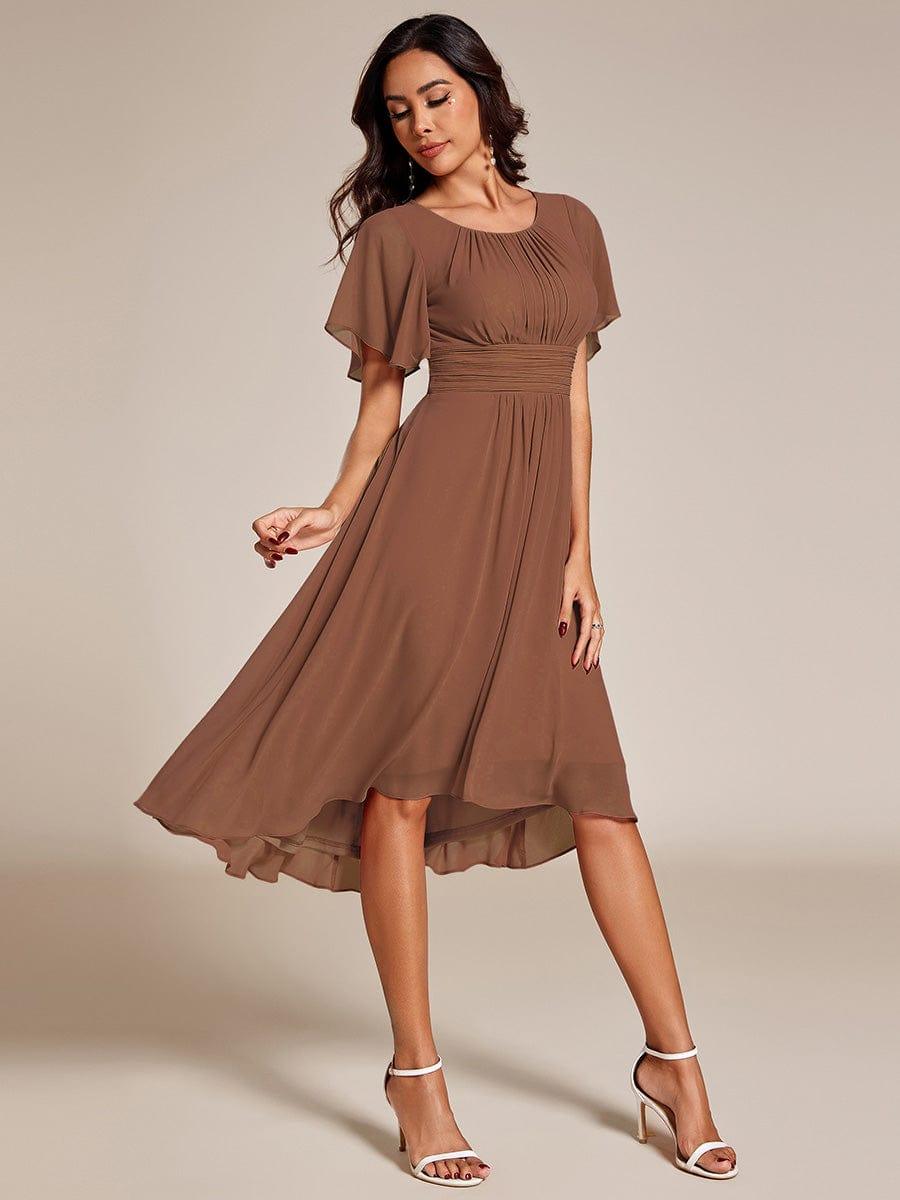 Glitzerndes A-Linien-Abendkleid mit Empire-Taille und langen Laternen?rmeln #farbe_Braun Glitzerndes A-Linien-Abendkleid mit Empire-Taille und langen Laternen?rmeln #farbe_Braun