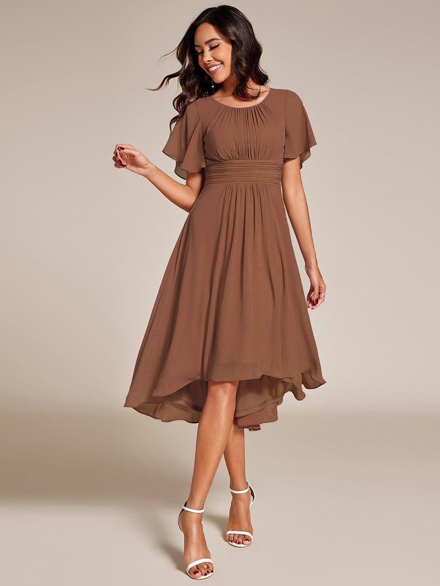 Glitzerndes A-Linien-Abendkleid mit Empire-Taille und langen Laternen?rmeln #farbe_Braun Glitzerndes A-Linien-Abendkleid mit Empire-Taille und langen Laternen?rmeln #farbe_Braun
