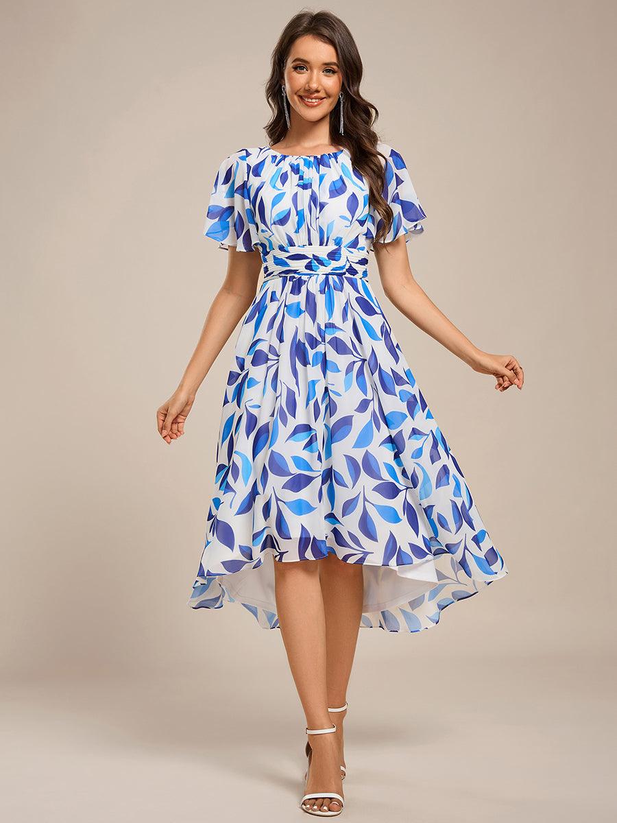 Glitzerndes A-Linien-Abendkleid mit Empire-Taille und langen Laternen?rmeln #farbe_Blaue Blumen Glitzerndes A-Linien-Abendkleid mit Empire-Taille und langen Laternen?rmeln #farbe_Blaue Blumen