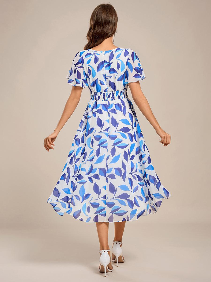 Glitzerndes A-Linien-Abendkleid mit Empire-Taille und langen Laternen?rmeln #farbe_Blaue Blumen Glitzerndes A-Linien-Abendkleid mit Empire-Taille und langen Laternen?rmeln #farbe_Blaue Blumen