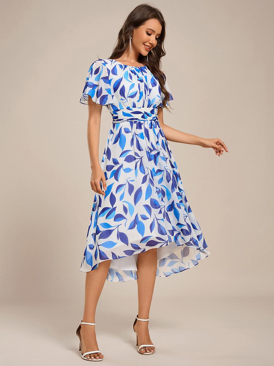Glitzerndes A-Linien-Abendkleid mit Empire-Taille und langen Laternen?rmeln #farbe_Blaue Blumen Glitzerndes A-Linien-Abendkleid mit Empire-Taille und langen Laternen?rmeln #farbe_Blaue Blumen