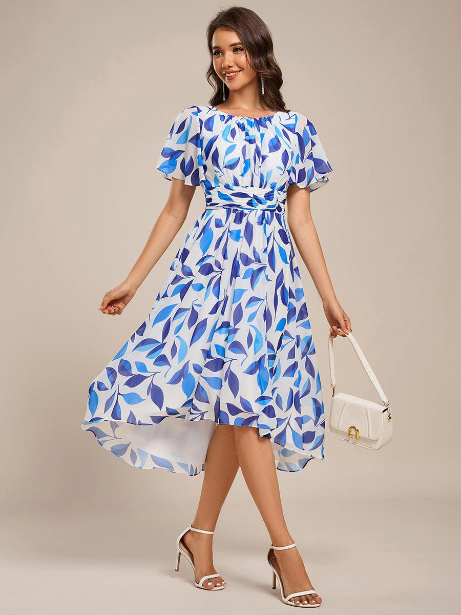 Glitzerndes A-Linien-Abendkleid mit Empire-Taille und langen Laternen?rmeln #farbe_Blaue Blumen Glitzerndes A-Linien-Abendkleid mit Empire-Taille und langen Laternen?rmeln #farbe_Blaue Blumen