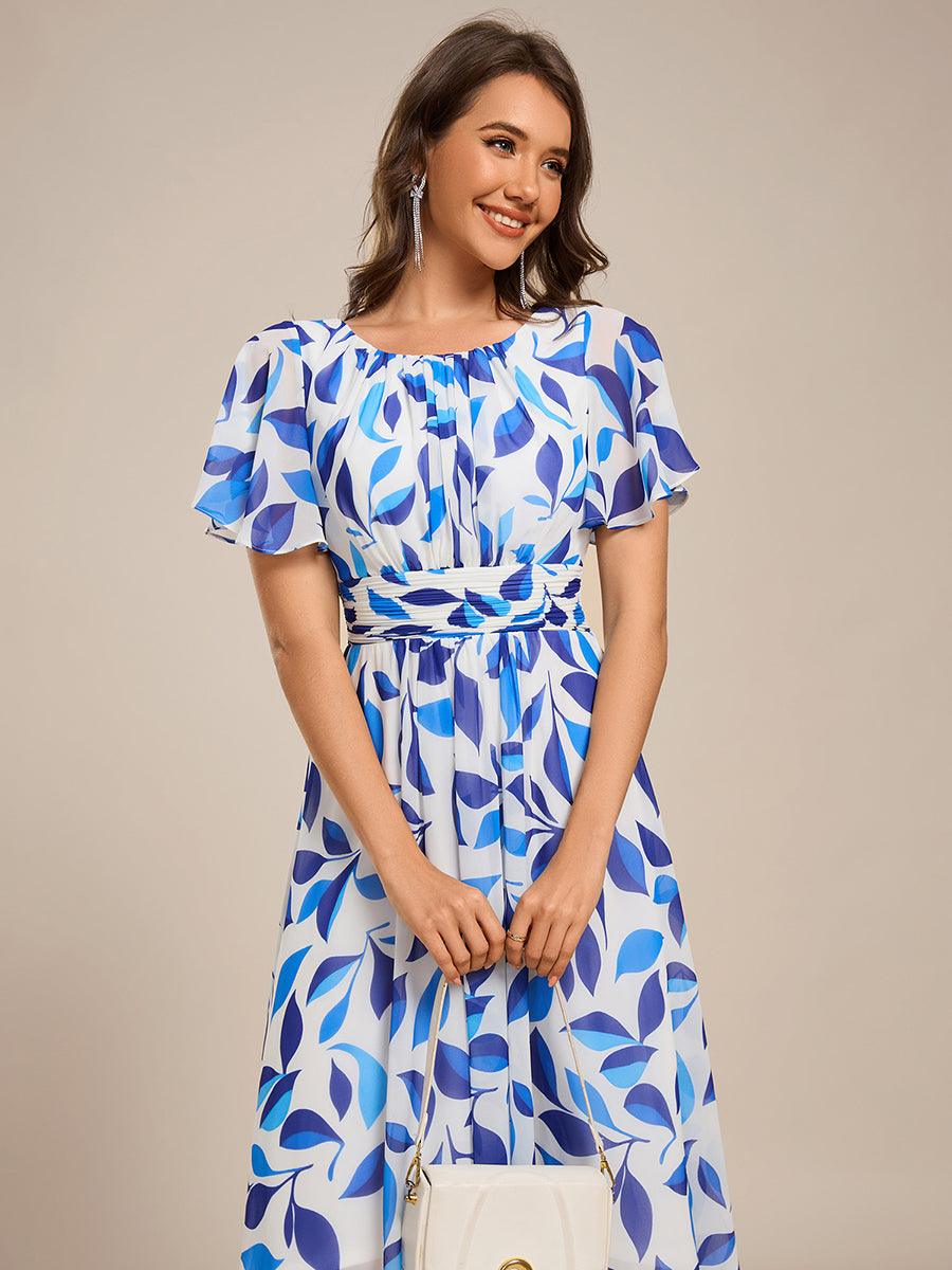 Glitzerndes A-Linien-Abendkleid mit Empire-Taille und langen Laternen?rmeln #farbe_Blaue Blumen Glitzerndes A-Linien-Abendkleid mit Empire-Taille und langen Laternen?rmeln #farbe_Blaue Blumen