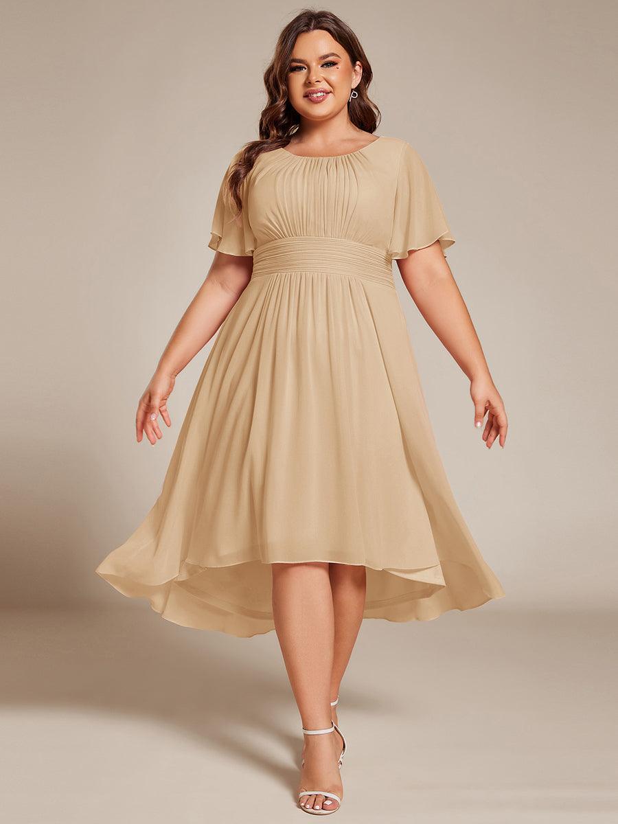 Glitzerndes A-Linien-Abendkleid mit Empire-Taille und langen Laternen?rmeln #farbe_Champagner Glitzerndes A-Linien-Abendkleid mit Empire-Taille und langen Laternen?rmeln #farbe_Champagner