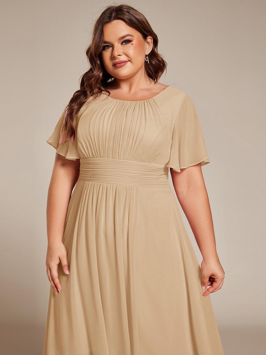 Glitzerndes A-Linien-Abendkleid mit Empire-Taille und langen Laternen?rmeln #farbe_Champagner Glitzerndes A-Linien-Abendkleid mit Empire-Taille und langen Laternen?rmeln #farbe_Champagner