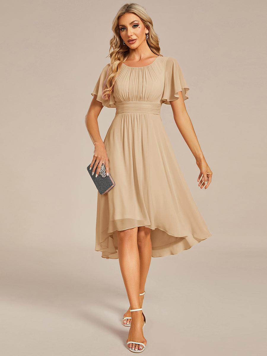 Glitzerndes A-Linien-Abendkleid mit Empire-Taille und langen Laternen?rmeln #farbe_Champagner Glitzerndes A-Linien-Abendkleid mit Empire-Taille und langen Laternen?rmeln #farbe_Champagner