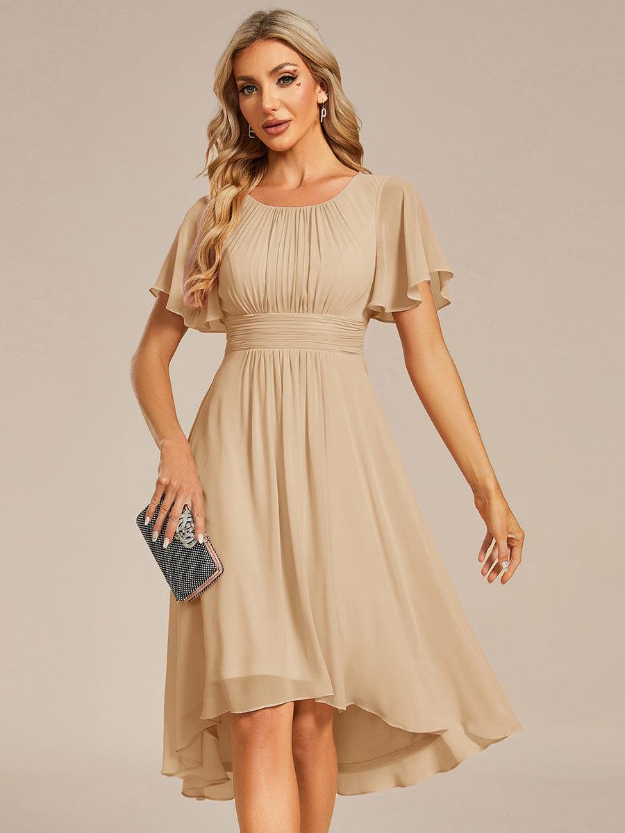 Glitzerndes A-Linien-Abendkleid mit Empire-Taille und langen Laternen?rmeln #farbe_Champagner Glitzerndes A-Linien-Abendkleid mit Empire-Taille und langen Laternen?rmeln #farbe_Champagner