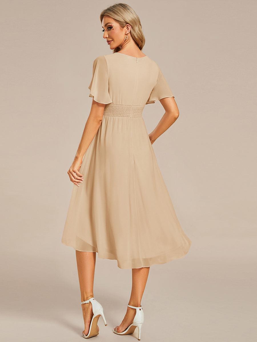 Glitzerndes A-Linien-Abendkleid mit Empire-Taille und langen Laternen?rmeln #farbe_Champagner Glitzerndes A-Linien-Abendkleid mit Empire-Taille und langen Laternen?rmeln #farbe_Champagner