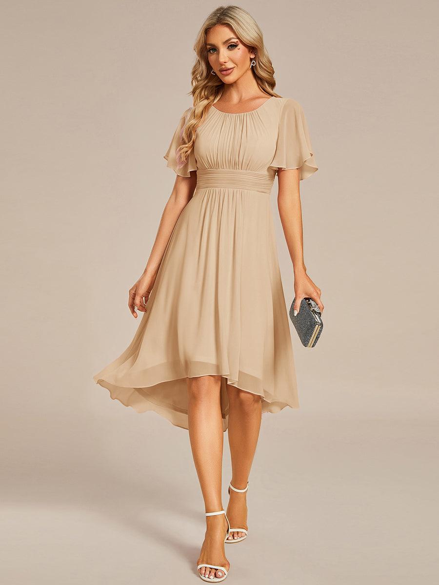 Glitzerndes A-Linien-Abendkleid mit Empire-Taille und langen Laternen?rmeln #farbe_Champagner Glitzerndes A-Linien-Abendkleid mit Empire-Taille und langen Laternen?rmeln #farbe_Champagner