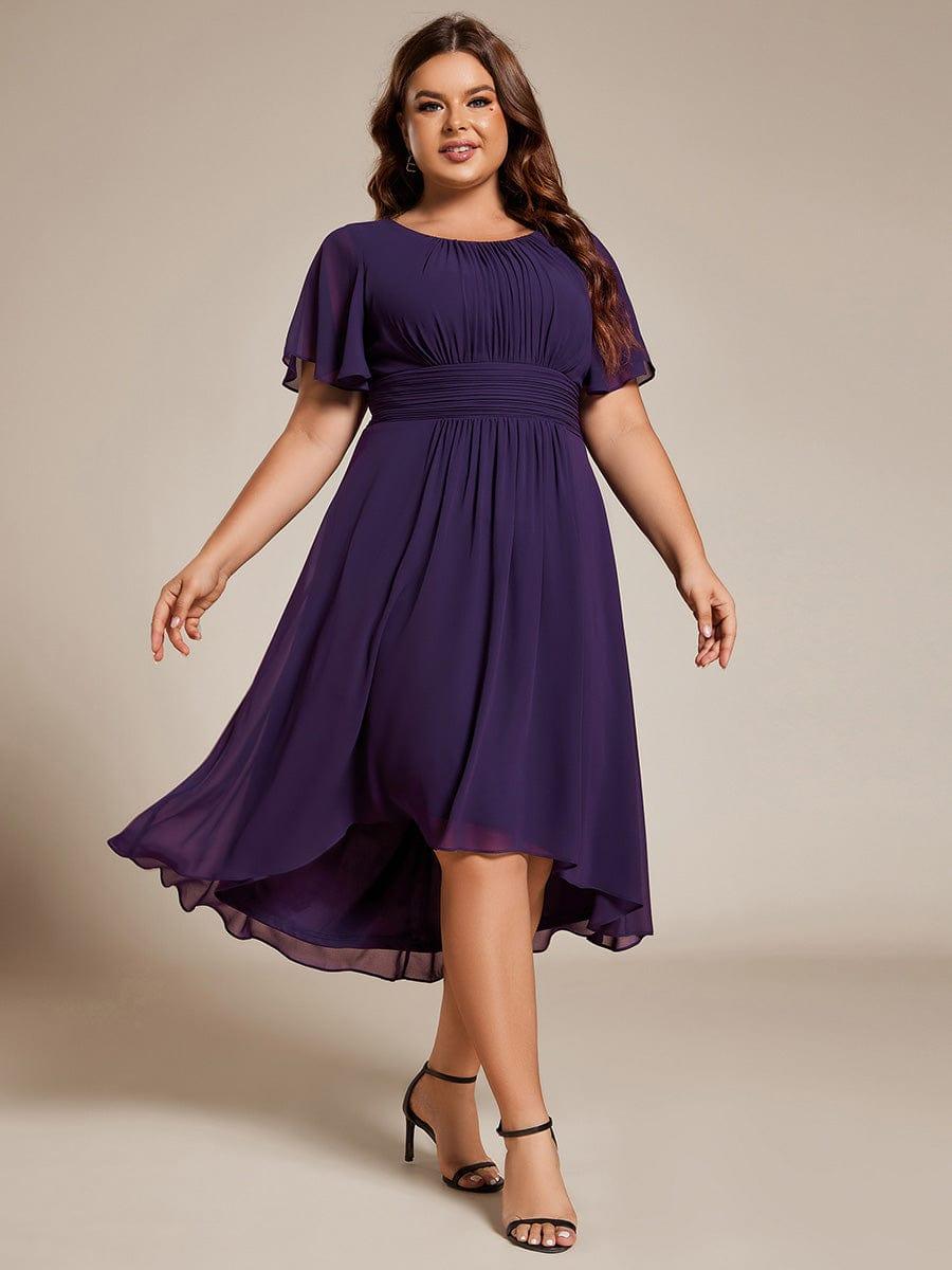Glitzerndes A-Linien-Abendkleid mit Empire-Taille und langen Laternen?rmeln #farbe_Dunkel Violett Glitzerndes A-Linien-Abendkleid mit Empire-Taille und langen Laternen?rmeln #farbe_Dunkel Violett