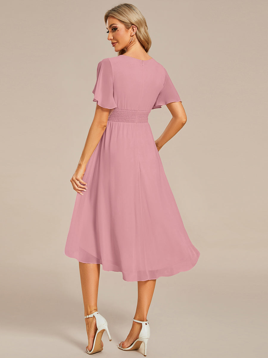 Glitzerndes A-Linien-Abendkleid mit Empire-Taille und langen Laternen?rmeln #farbe_Dusty Rose Glitzerndes A-Linien-Abendkleid mit Empire-Taille und langen Laternen?rmeln #farbe_Dusty Rose
