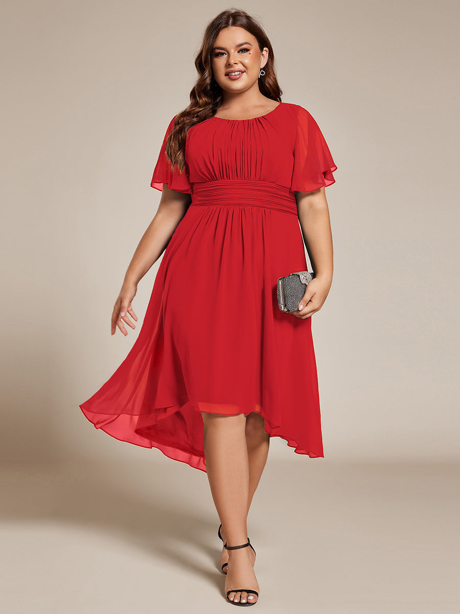 Glitzerndes A-Linien-Abendkleid mit Empire-Taille und langen Laternen?rmeln #farbe_Rot Glitzerndes A-Linien-Abendkleid mit Empire-Taille und langen Laternen?rmeln #farbe_Rot