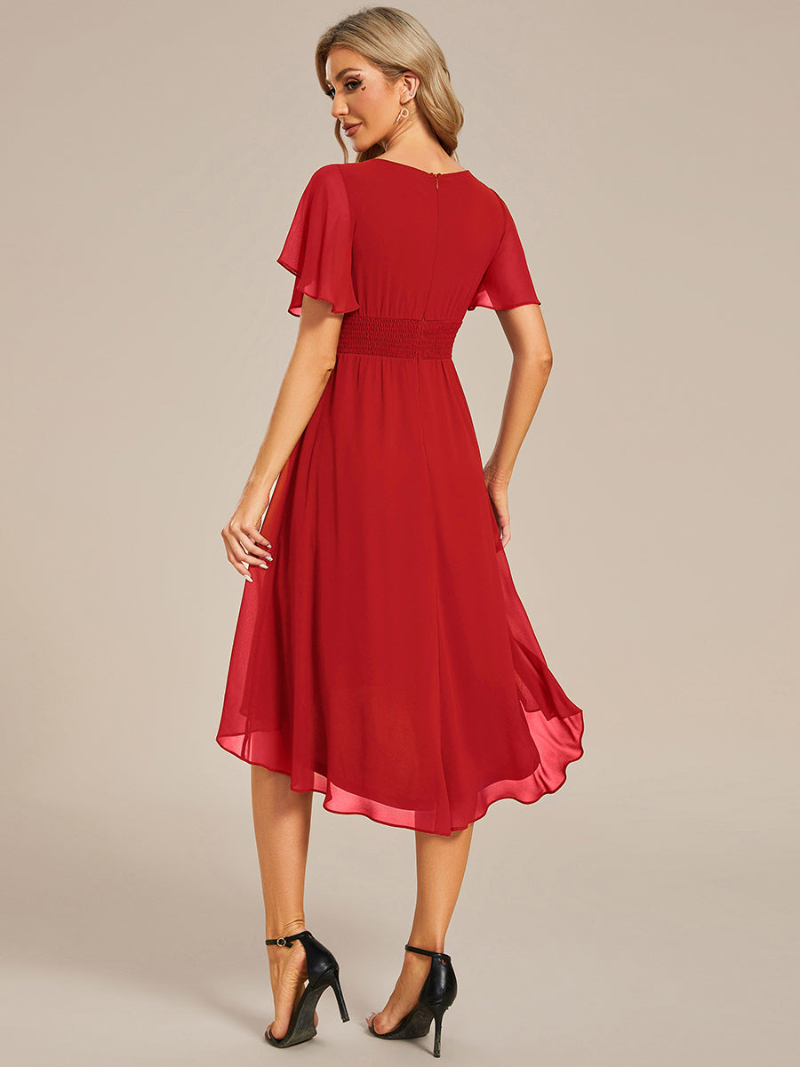 Glitzerndes A-Linien-Abendkleid mit Empire-Taille und langen Laternen?rmeln #farbe_Rot Glitzerndes A-Linien-Abendkleid mit Empire-Taille und langen Laternen?rmeln #farbe_Rot