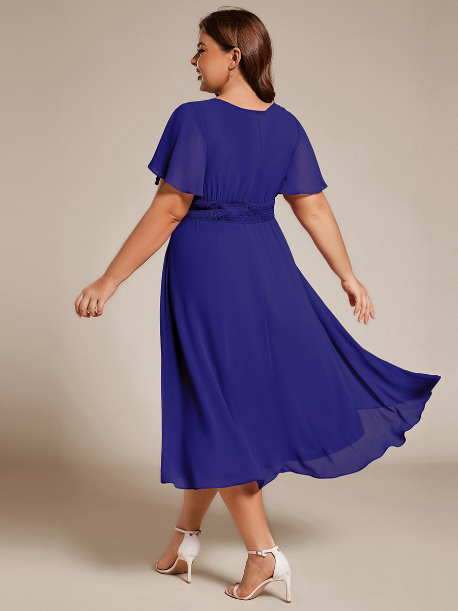 Glitzerndes A-Linien-Abendkleid mit Empire-Taille und langen Laternen?rmeln #farbe_Saphirblau Glitzerndes A-Linien-Abendkleid mit Empire-Taille und langen Laternen?rmeln #farbe_Saphirblau
