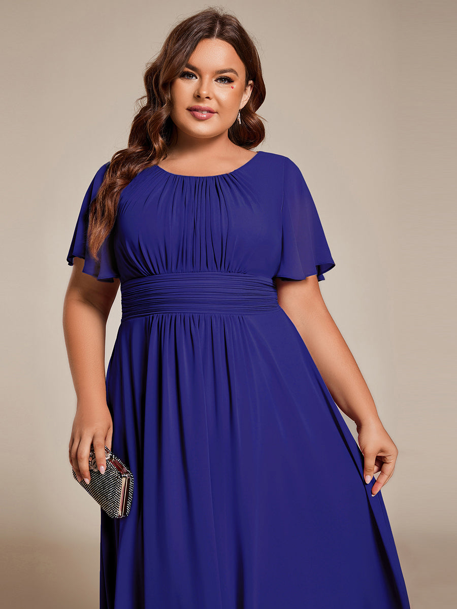 Glitzerndes A-Linien-Abendkleid mit Empire-Taille und langen Laternen?rmeln #farbe_Saphirblau Glitzerndes A-Linien-Abendkleid mit Empire-Taille und langen Laternen?rmeln #farbe_Saphirblau