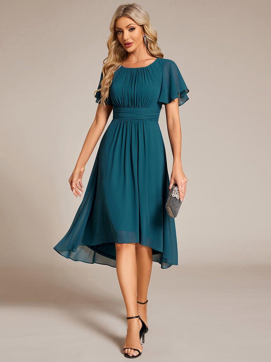 Glitzerndes A-Linien-Abendkleid mit Empire-Taille und langen Laternen?rmeln #farbe_Teal Glitzerndes A-Linien-Abendkleid mit Empire-Taille und langen Laternen?rmeln #farbe_Teal