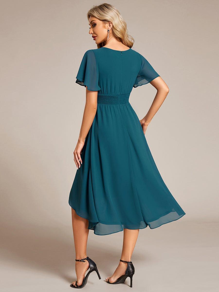 Glitzerndes A-Linien-Abendkleid mit Empire-Taille und langen Laternen?rmeln #farbe_Teal Glitzerndes A-Linien-Abendkleid mit Empire-Taille und langen Laternen?rmeln #farbe_Teal