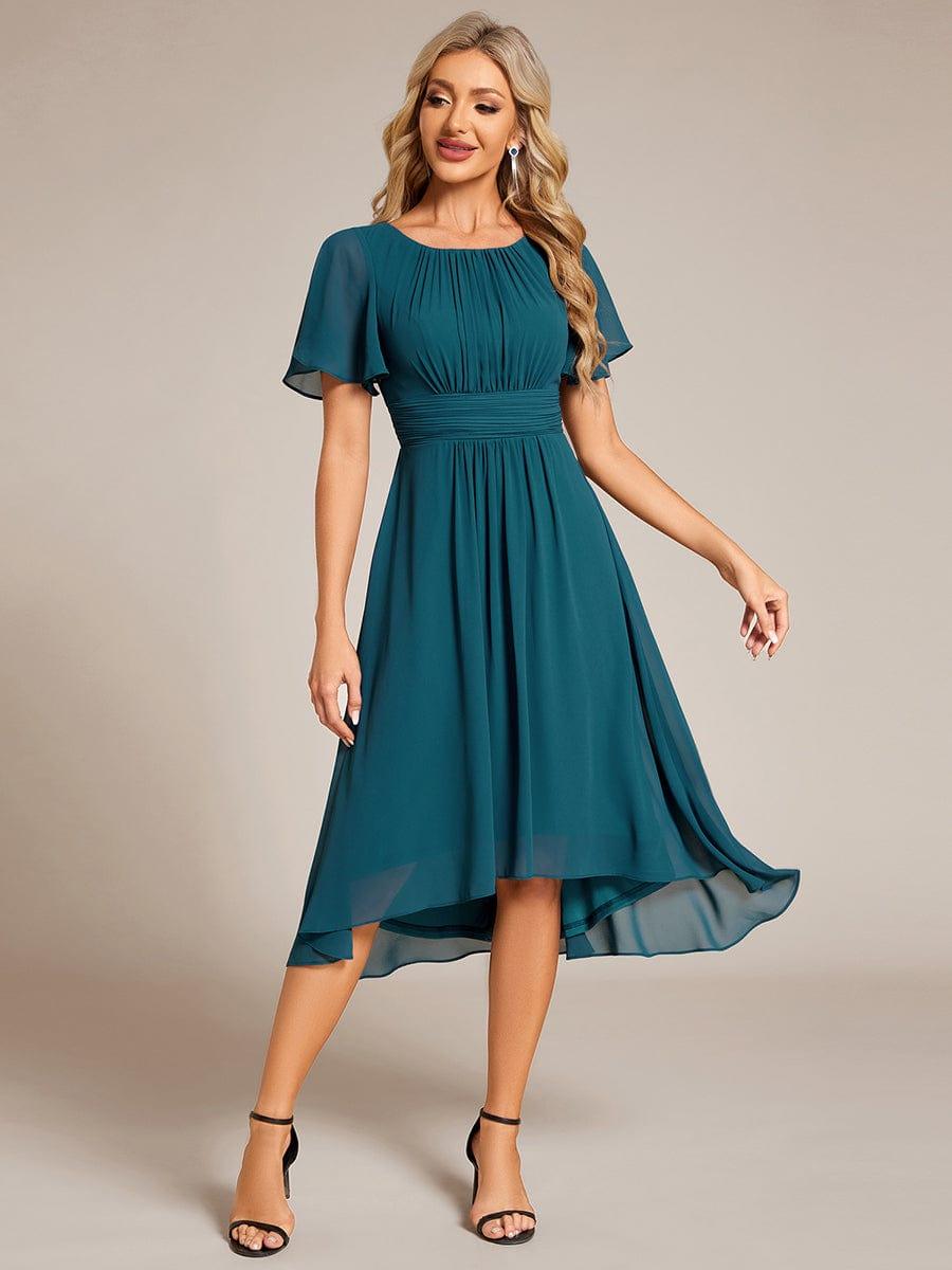Glitzerndes A-Linien-Abendkleid mit Empire-Taille und langen Laternen?rmeln #farbe_Teal Glitzerndes A-Linien-Abendkleid mit Empire-Taille und langen Laternen?rmeln #farbe_Teal