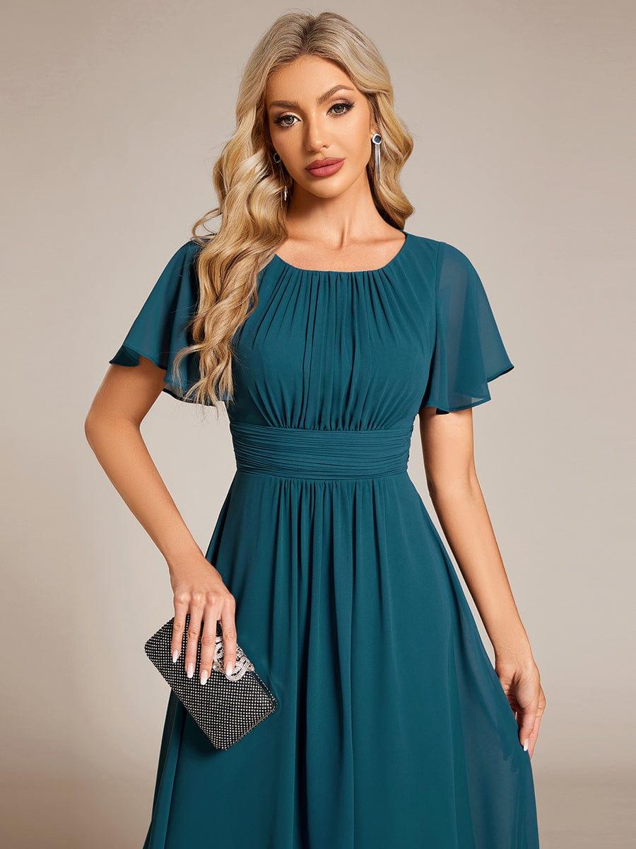 Glitzerndes A-Linien-Abendkleid mit Empire-Taille und langen Laternen?rmeln #farbe_Teal Glitzerndes A-Linien-Abendkleid mit Empire-Taille und langen Laternen?rmeln #farbe_Teal