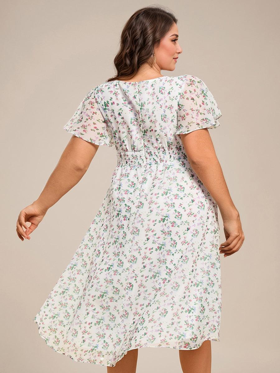 Glitzerndes A-Linien-Abendkleid mit Empire-Taille und langen Laternen?rmeln #farbe_Weißgrün