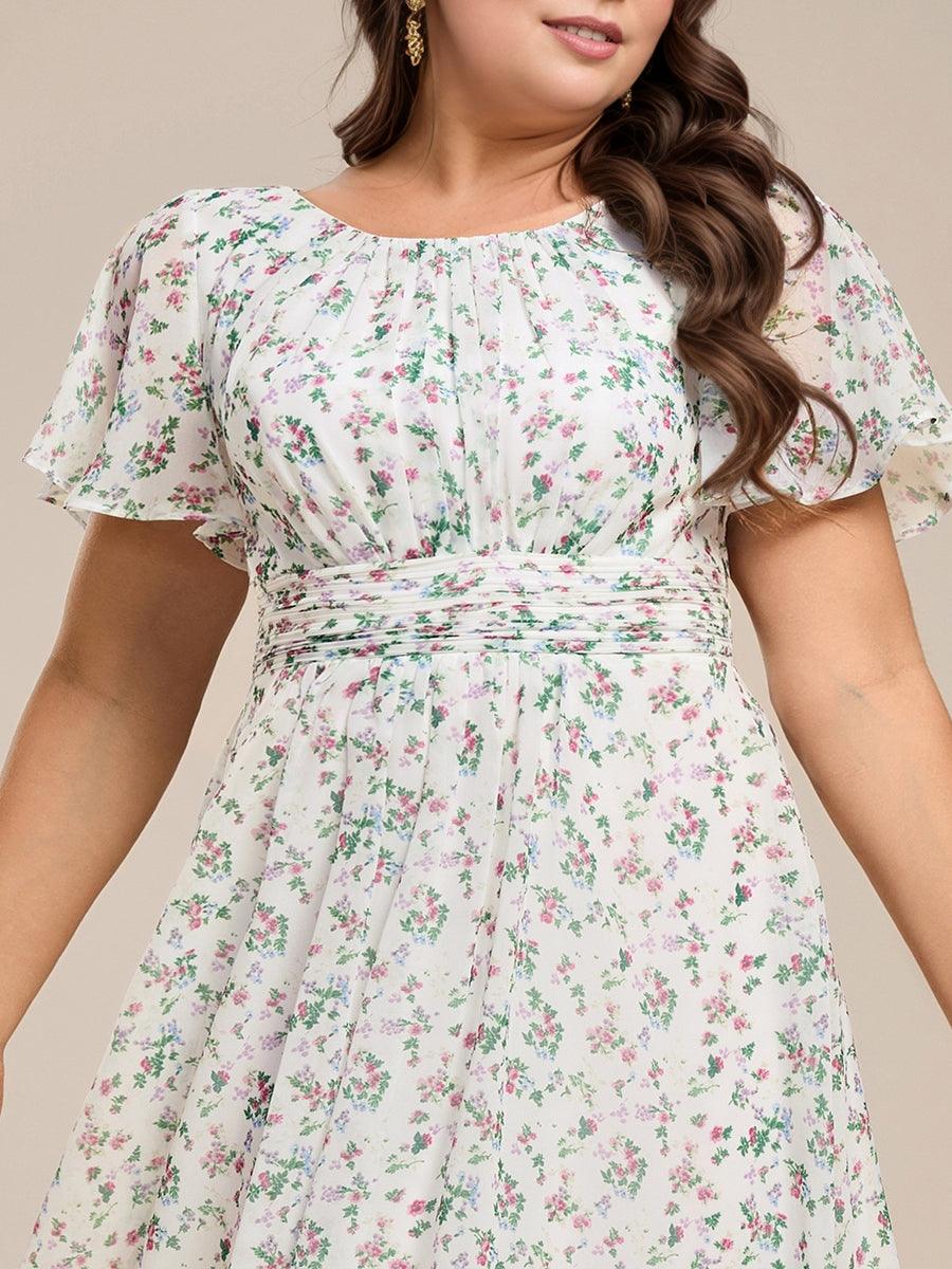 Glitzerndes A-Linien-Abendkleid mit Empire-Taille und langen Laternen?rmeln #farbe_Weißgrün