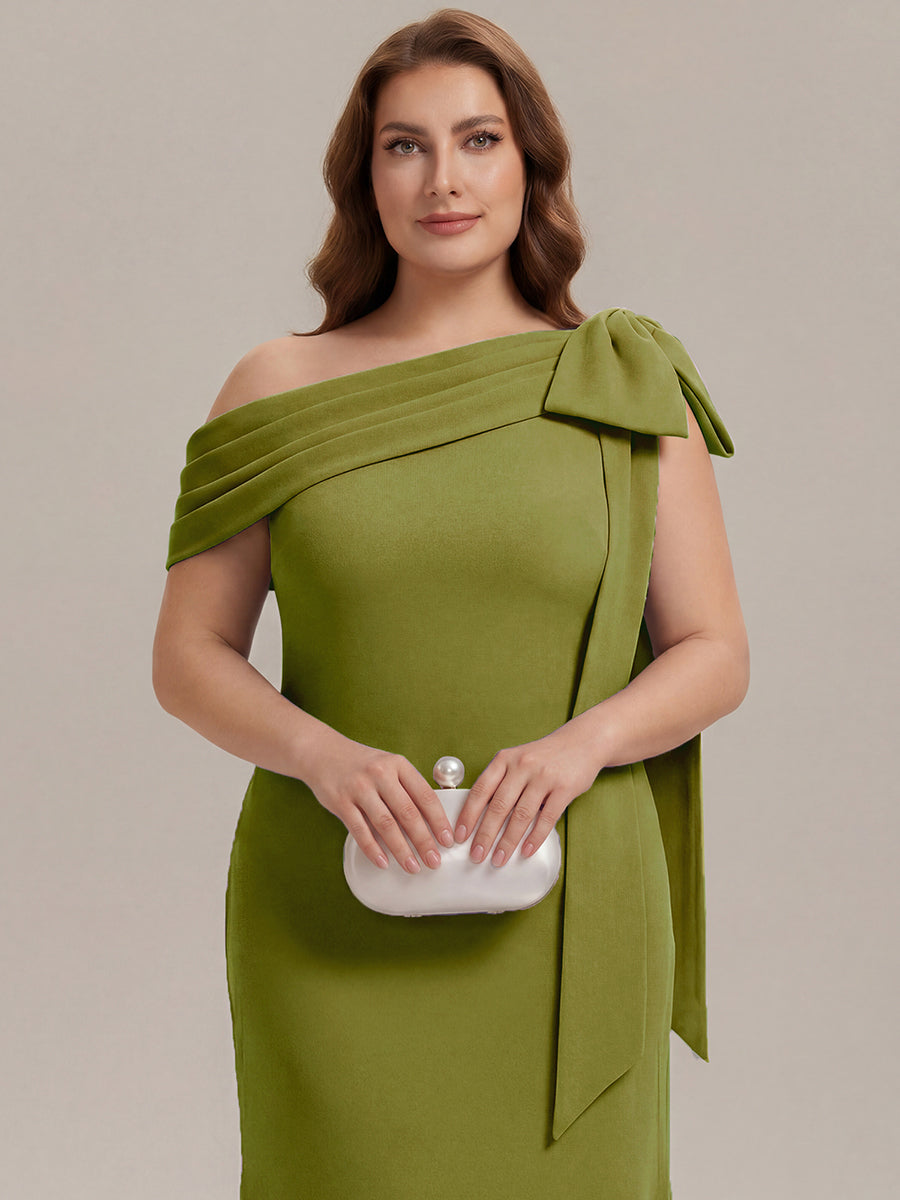 Maxikleid Ohne Träger Sheath Schnitt Strickstoff Schleifendetail Raffung Design Kleid #Farbe_Zitrone
