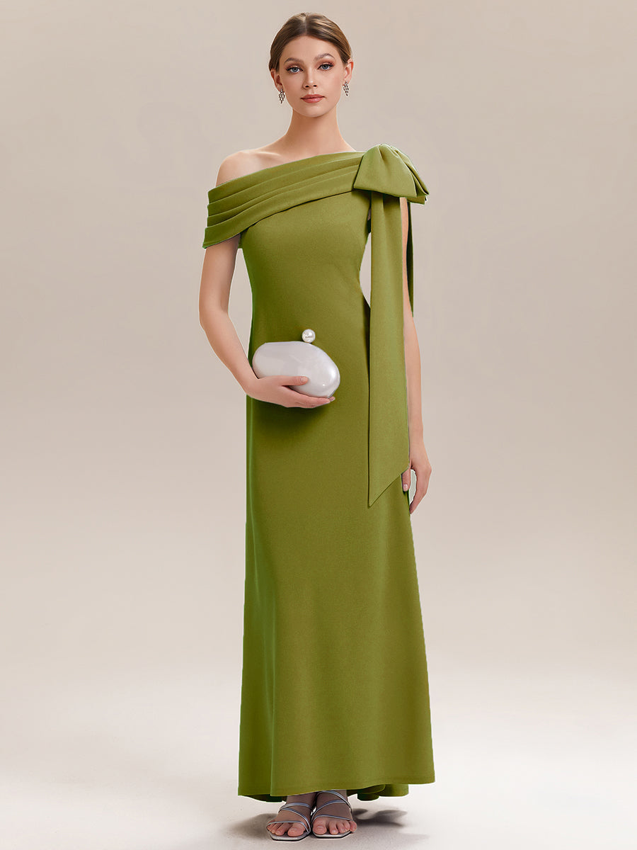 Maxikleid Ohne Träger Sheath Schnitt Strickstoff Schleifendetail Raffung Design Kleid #Farbe_Zitrone
